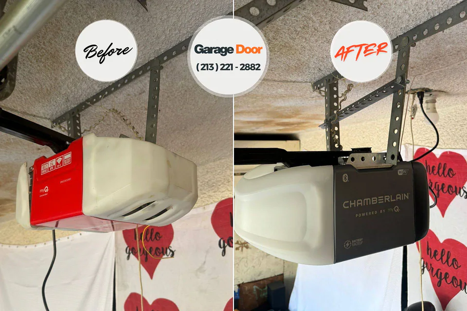Before and after: garage door repair Greenwood Lake, NY